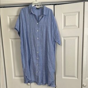J. Crew Blue Casual Button Down Dress